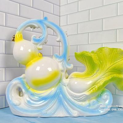 tượng sứ hồ lô bắp cải, tượng trang trí nhà cửa